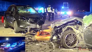 [GEISTERFAHRER-UNFALL AUF DER A46] - Frontalunfall | 2 Schwerverletzte | Feuerwehr Düsseldorf -