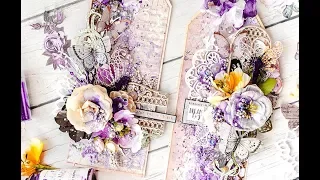 Lavender Tags - Mixed Media tutorial with Ola Khomenok