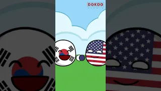 S. Korea and USA relationship #countryballs #shorts