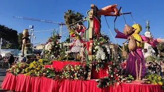 Batailles de Fleurs [4k] | Flower Parade in Nice Carnival 2024, France l Carnaval de Nice 2024