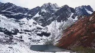 Горы Абхазии, озеро Мзы 2020 год. Первый снег