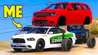 Lifting Car Destroys Cops In GTA 5 Roleplay