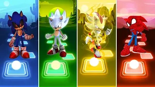 Sonic Exe 🆚 Spiderman Sonic 🆚 Super Shadow Sonic 🆚 Hyper and | Sonic Music Gameplay Tiles Hop