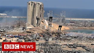 Aerial footage shows aftermath of Beirut blast - BBC News