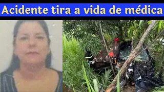 Carro bate em árvore e cai em ribanceira com a médica Rita de Cássia | BR-232 | Moreno PE