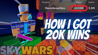 How I Got 20,000 WINS... (Roblox Skywars)