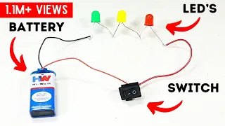 How to Connect Multiple LED's with 9V Battery, Switch in Series Connection | Simple Electric Circuit