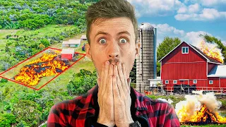 My 1 Acre Farm Catches on FIRE! | Farm Sim 22