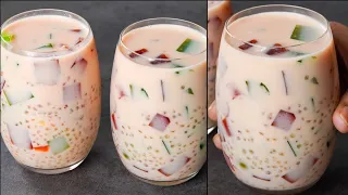 Sago Jelly Milk Summer Drink Recipe | Ramadan Special | Sago Summer Drink  | Iftar Drink Recipe 😍