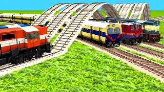 CRAZY TRAINS RUNNING ON WORLD 3 BIG SPEED BREAKERS & DIFFRENT RAILWAY TRACKS|Train Simulator 2024|