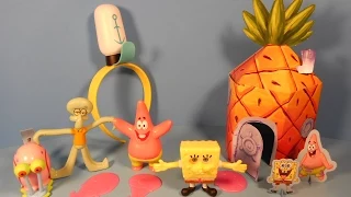 2014 NICKELODEON'S SPONGEBOB SQUAREPANTS SET OF 7 SONIC DRIVE-IN COLLECTION MEAL TOY'S VIDEO REVIEW