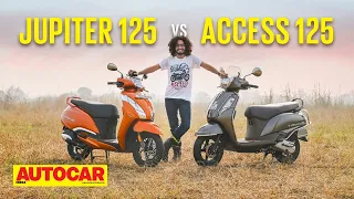 TVS Jupiter 125 vs Suzuki Access 125 - The Better Family Scooter? | Comparison | Autocar India