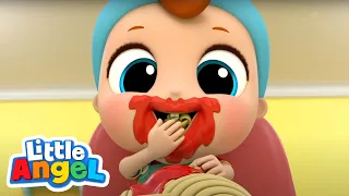 Yum Yum Spaghetti (Table Manners) | Little Angel | Kids Cartoon Show | Toddler Song | Healthy Habits