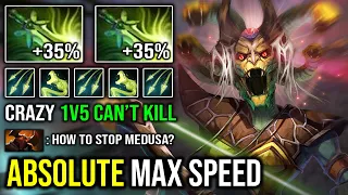 ABSOLUTE MAX SPEED Medusa Double Butterfly 1v5 Unkillable +70% Evasion Vs Pro Carry CK DotA 2