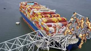 Monmen Terrible: Collapsed Baltimore Bridge blown up & Clears Wreckage of Large Cargo Ship