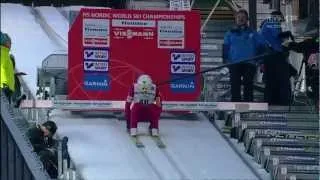 MŚ Val di Fiemme -- HS134: skok Stocha (131,5 m) I seria [Złoty Medal Kamila Stocha] 28.02.2013