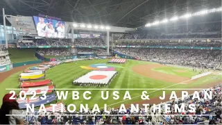 2023 World Baseball Classic | USA & Japan National Anthems | Miami, FL