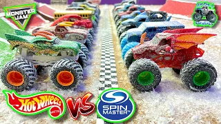 Toy Diecast Monster Truck Racing Tournament | Winter Series Round #3 | Hot Wheels 🆚 Spin Master