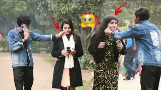 Pulling stranger cheeks prank on girl's (part-4) | pappu prankster |