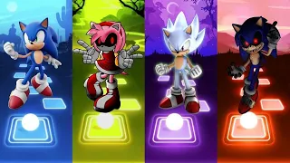 Sonic The Hedgehog 🆚 Sonic Exe 🆚 Hyper Sonic 🆚 Knuckles Sonic | Sonic Tiles Hop EDM Rush
