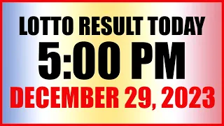 Lotto Result Today 5pm December 29, 2023 Swertres Ez2 Pcso