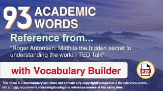 93 Academic Words Words Ref from "Math is the hidden secret to understanding the world | TED Talk"