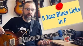 Great way to mix Jazz and Blues - 5 Jazz Blues licks in F  - Jazz Guitar Lesson