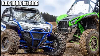 Kawasaki KRX 1000 + RZR Pro XP Ultimate First Trail Ride - Slick Climbs + Machines on their Sides!