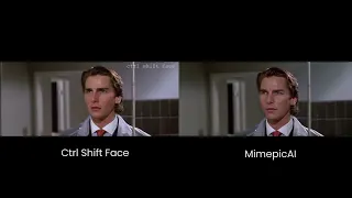 Tom Cruise American Psycho Ctrl shif face vs MimpicAI