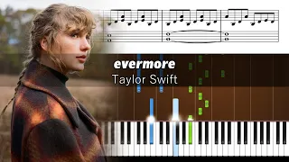 Taylor Swift - evermore (feat. Bon Iver) - Accurate Piano Tutorial with Sheet Music