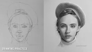 Drawing Practice using Andrew Loomis Method, Portrait Drawing