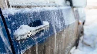 Tips for opening a frozen car door in the winter
