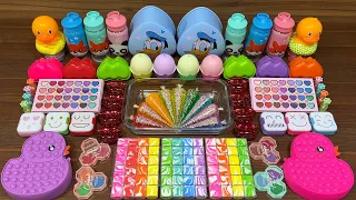 COLORFUL SLIME I Mixing random into GLITTERS PIPING BAGS I  Relaxing slime videos#part1