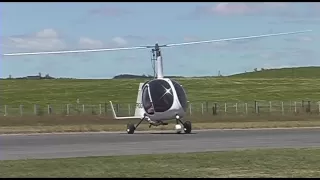 The test flight of a new UFO autogyro variant at Tokoroa Airfield