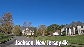 Driving in wealthy American suburbs - Jackson, New Jersey 🇺🇸