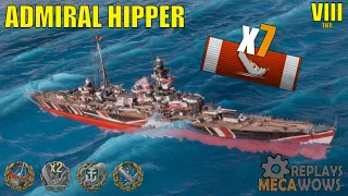 Admiral Hipper 7 Kills & 162k Damage | World of Warships Gameplay