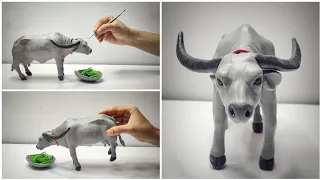 Clay Sculpting 🔥buffalo Sculpture making with clay, Clay modelling,Clay Crafts, clay art