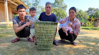 Chop bamboo for grandpa to knit, dry cassava, get vegetables and pigs (ep68).