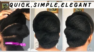 SIMPLE ROLL AND TUCK HAIRSTYLE FOR SHORT HAIR // Easy,Elegant Hairstyles short4chair#naturalhair