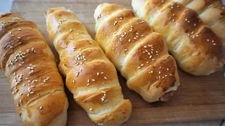 СОСИСКИ В ТЕСТЕ. Простой рецепт тесто без яиц/Buns with sausages