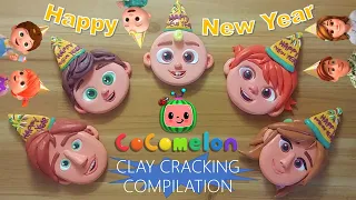 cocomelon happy new year family clay crackig compilation 코코멜론 가족 새해 점토 부수기 위주로 편집