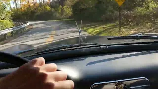 Classic car POV-1951 Packard 300 autumn drive