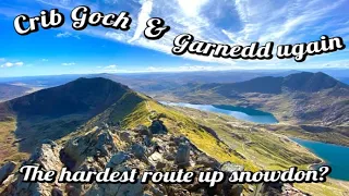 Crib Goch & Garnedd Ugain / the hardest route up snowdon? Wales, Snowdonia/ Good Friday hike 7:4:23