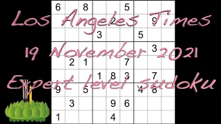 Sudoku solution – Los Angeles Times sudoku 19 November 2021 Expert level