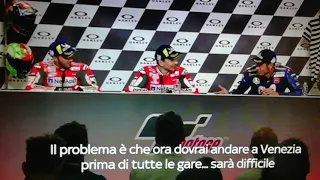 Rossi e Lorenzo, che siparietto: "Andiamo a Venezia?"