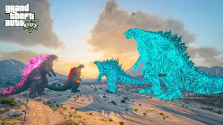 Godzilla 2024 and Burning Godzilla vs Godzilla Earth and Godzilla Titan - GTA 5 Mods