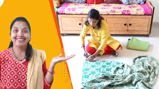 Old Blanket & Old Saree Reuse Idea -  #diy #Blanket #resue #sewing #homemade #mat