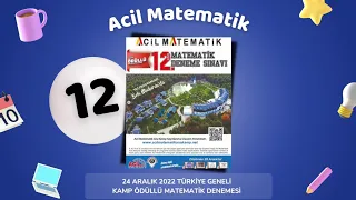 ACİL YAYINLARI KAMP ÖDÜLLÜ 12.SINIF DENEME SINAVI