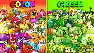 Team GREEN vs COLORFUL Plants - Who Will Win? - PvZ 2 Team Plant vs Team Plant