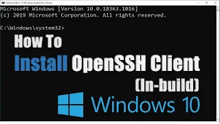 How to install OpenSSH Client In Windows10